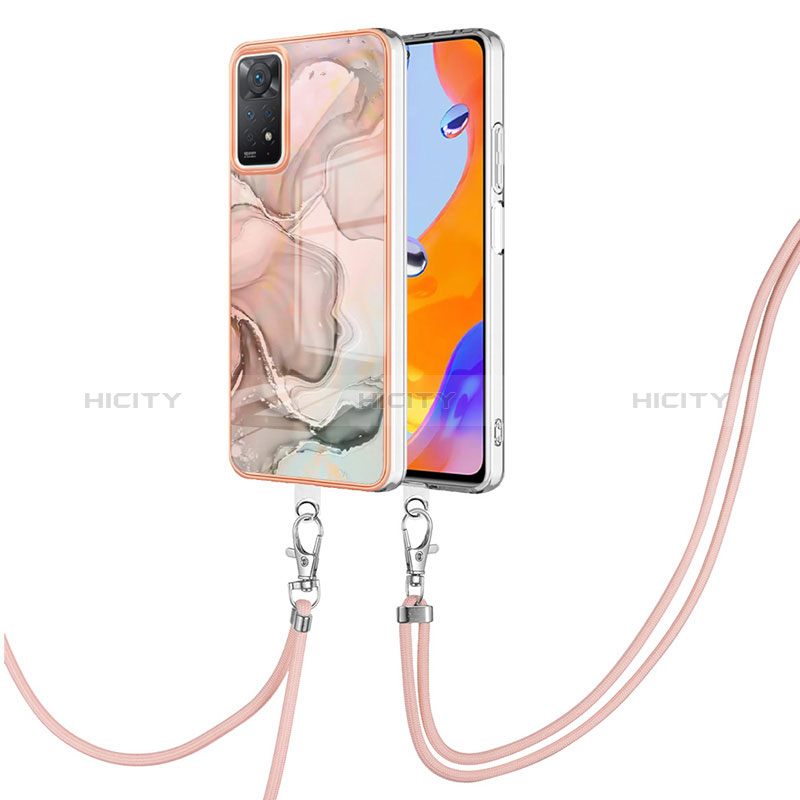 Coque Silicone Motif Fantaisie Souple Couleur Unie Etui Housse avec Laniere Strap YB1 pour Xiaomi Redmi Note 11 Pro 4G Plus