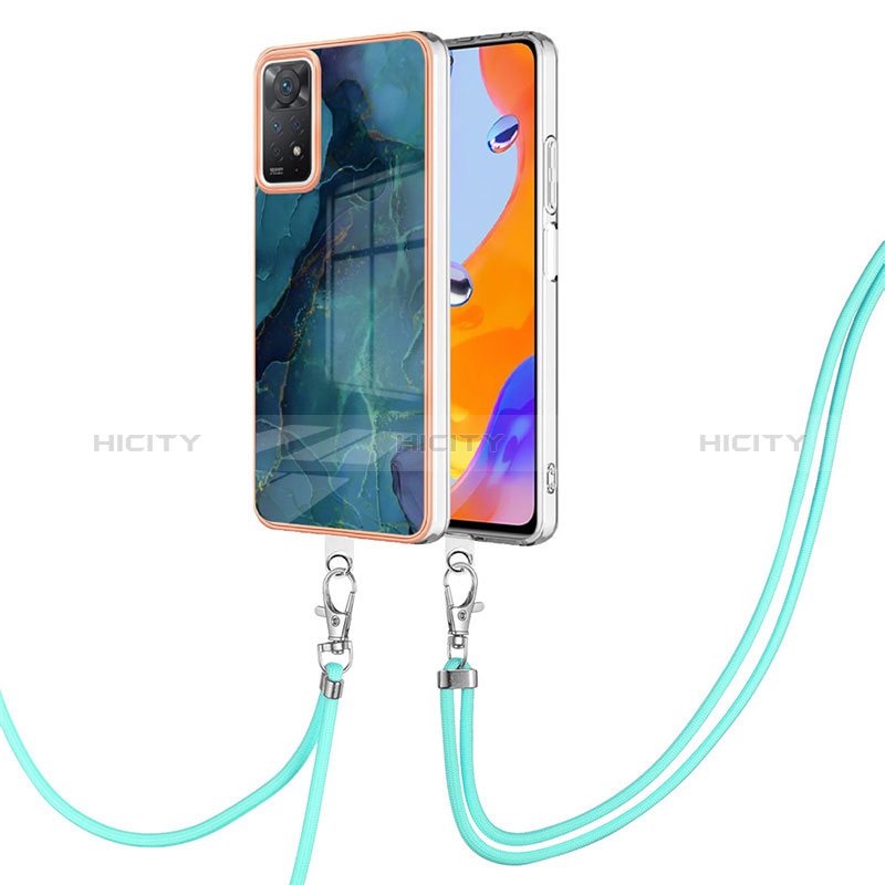 Coque Silicone Motif Fantaisie Souple Couleur Unie Etui Housse avec Laniere Strap YB1 pour Xiaomi Redmi Note 11 Pro 4G Plus