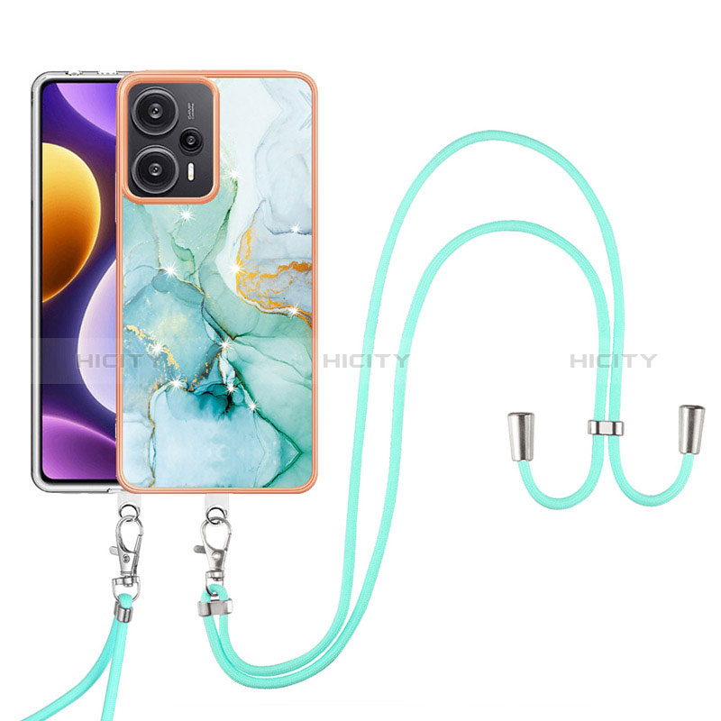 Coque Silicone Motif Fantaisie Souple Couleur Unie Etui Housse avec Laniere Strap YB5 pour Xiaomi Poco F5 5G Plus