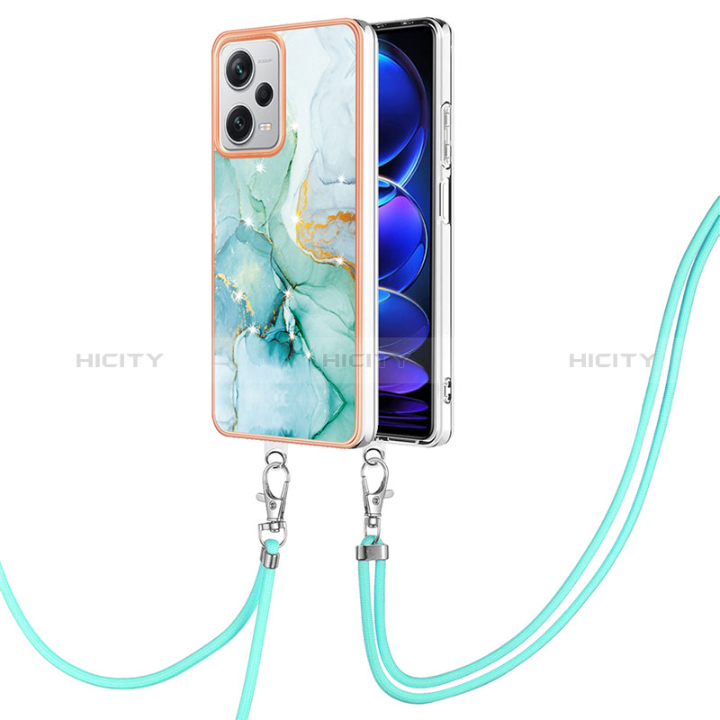 Coque Silicone Motif Fantaisie Souple Couleur Unie Etui Housse avec Laniere Strap YB5 pour Xiaomi Redmi Note 12 Explorer Plus