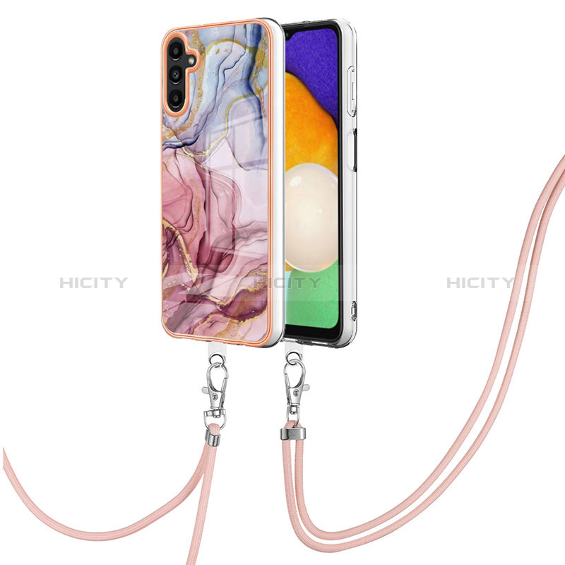 Coque Silicone Motif Fantaisie Souple Couleur Unie Etui Housse avec Laniere Strap YB7 pour Samsung Galaxy A04s Mixte Plus