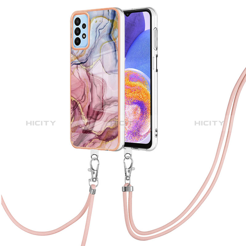 Coque Silicone Motif Fantaisie Souple Couleur Unie Etui Housse avec Laniere Strap YB7 pour Samsung Galaxy A13 4G Mixte Plus