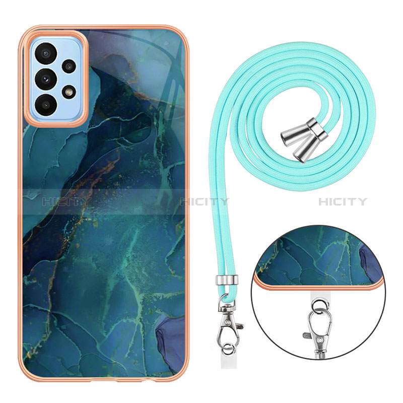 Coque Silicone Motif Fantaisie Souple Couleur Unie Etui Housse avec Laniere Strap YB7 pour Samsung Galaxy A72 4G Plus