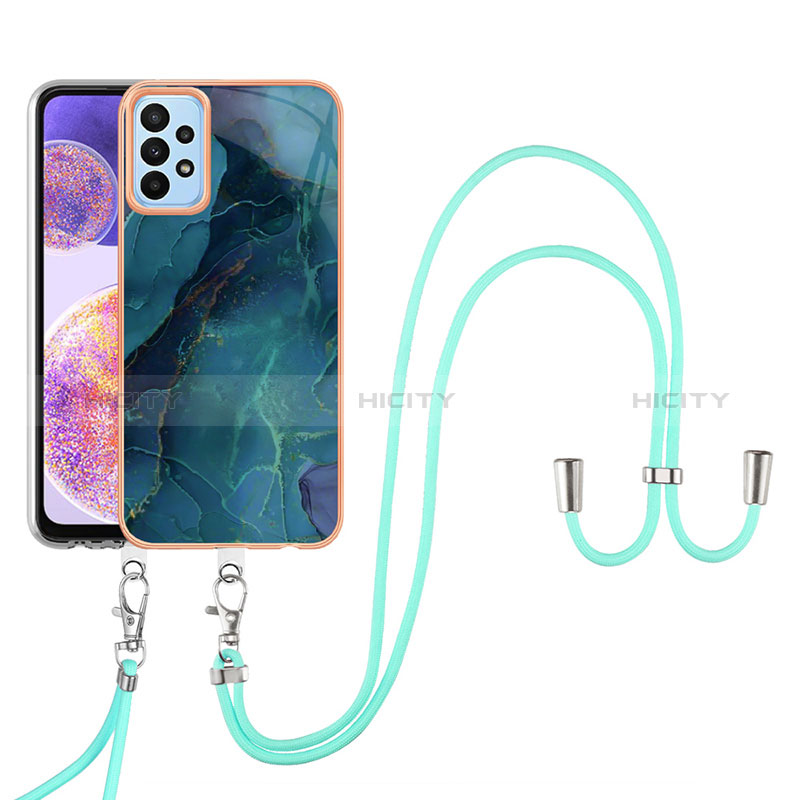 Coque Silicone Motif Fantaisie Souple Couleur Unie Etui Housse avec Laniere Strap YB7 pour Samsung Galaxy A72 4G Plus