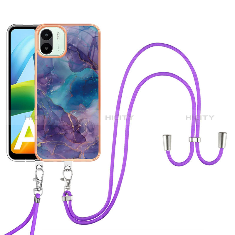 Coque Silicone Motif Fantaisie Souple Couleur Unie Etui Housse avec Laniere Strap YB7 pour Xiaomi Poco C50 Plus