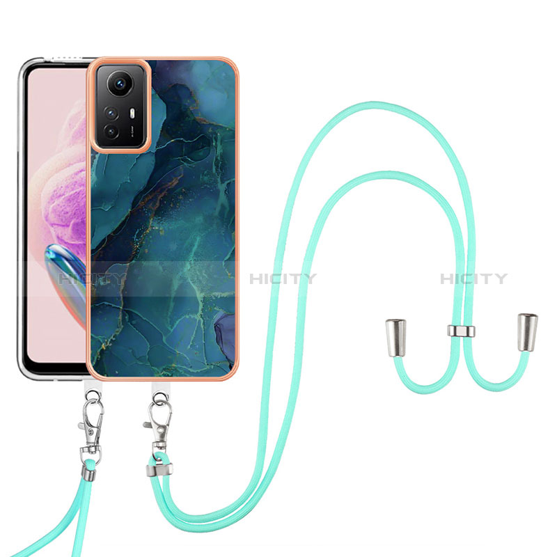 Coque Silicone Motif Fantaisie Souple Couleur Unie Etui Housse avec Laniere Strap YB7 pour Xiaomi Redmi Note 12S Plus