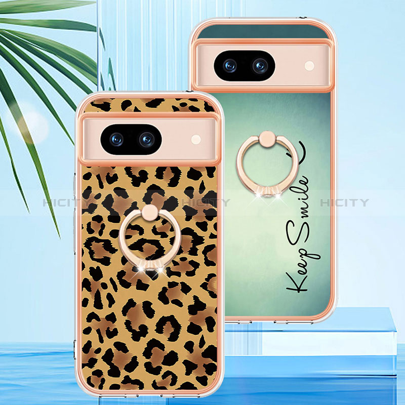 Coque Silicone Motif Fantaisie Souple Couleur Unie Etui Housse avec Laniere Strap YB8 pour Google Pixel 8a 5G Plus