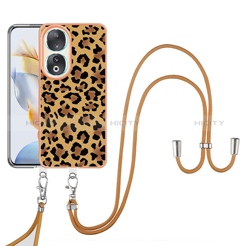 Coque Silicone Motif Fantaisie Souple Couleur Unie Etui Housse avec Laniere Strap YB8 pour Huawei Honor 90 5G Plus