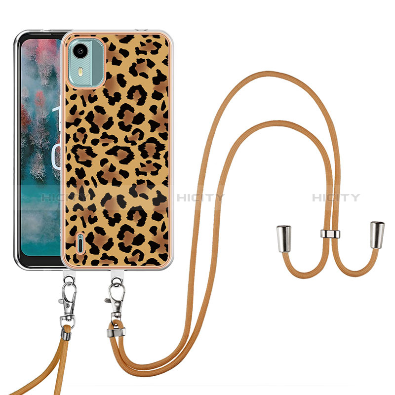 Coque Silicone Motif Fantaisie Souple Couleur Unie Etui Housse avec Laniere Strap YB8 pour Nokia C12 Plus