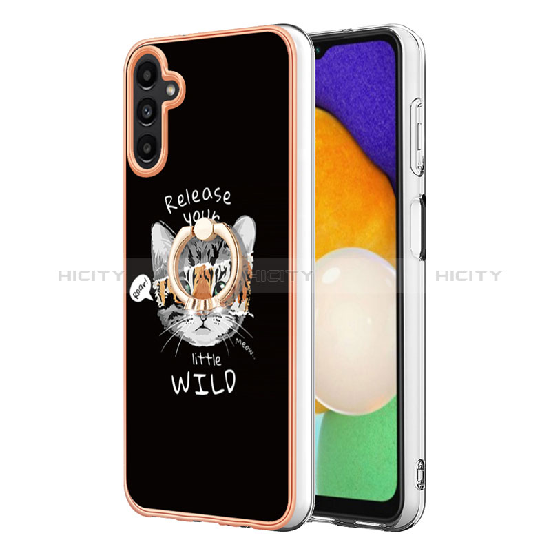 Coque Silicone Motif Fantaisie Souple Couleur Unie Etui Housse avec Laniere Strap YB8 pour Samsung Galaxy A14 4G Mixte Plus