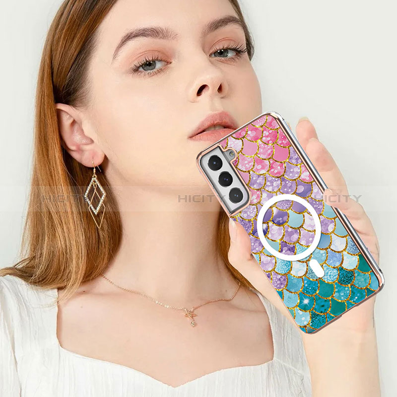 Coque Silicone Motif Fantaisie Souple Couleur Unie Etui Housse avec Mag-Safe Magnetic Magnetique pour Samsung Galaxy S21 FE 5G Plus