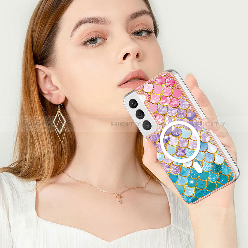 Coque Silicone Motif Fantaisie Souple Couleur Unie Etui Housse avec Mag-Safe Magnetic Magnetique pour Samsung Galaxy S25 Plus 5G Plus