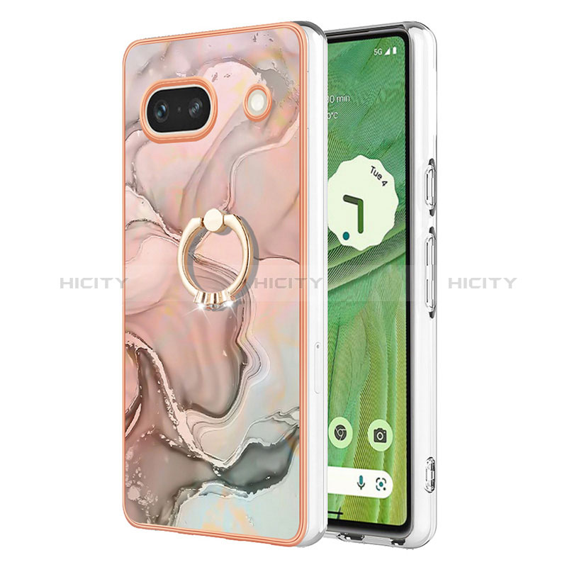 Coque Silicone Motif Fantaisie Souple Couleur Unie Etui Housse avec Support Bague Anneau Y01B pour Google Pixel 7a 5G Plus