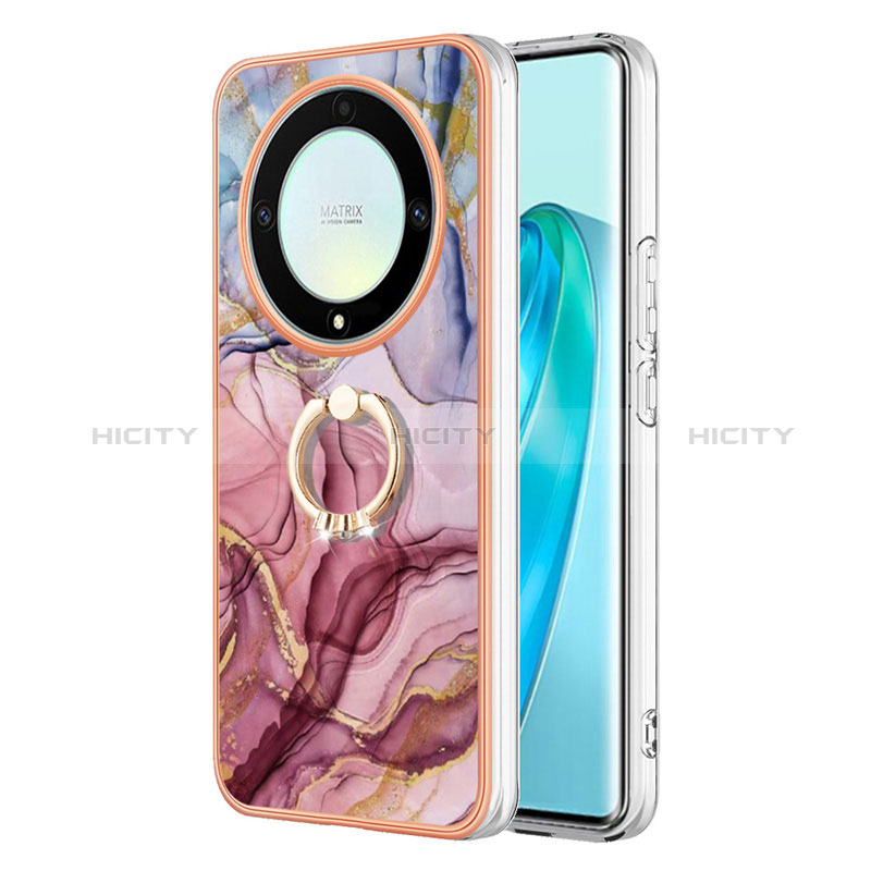 Coque Silicone Motif Fantaisie Souple Couleur Unie Etui Housse avec Support Bague Anneau Y01B pour Huawei Honor Magic5 Lite 5G Plus