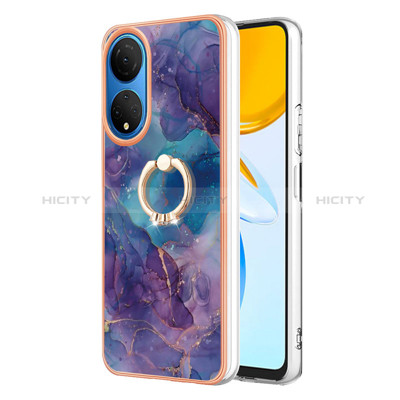 Coque Silicone Motif Fantaisie Souple Couleur Unie Etui Housse avec Support Bague Anneau Y01B pour Huawei Honor X7 Plus