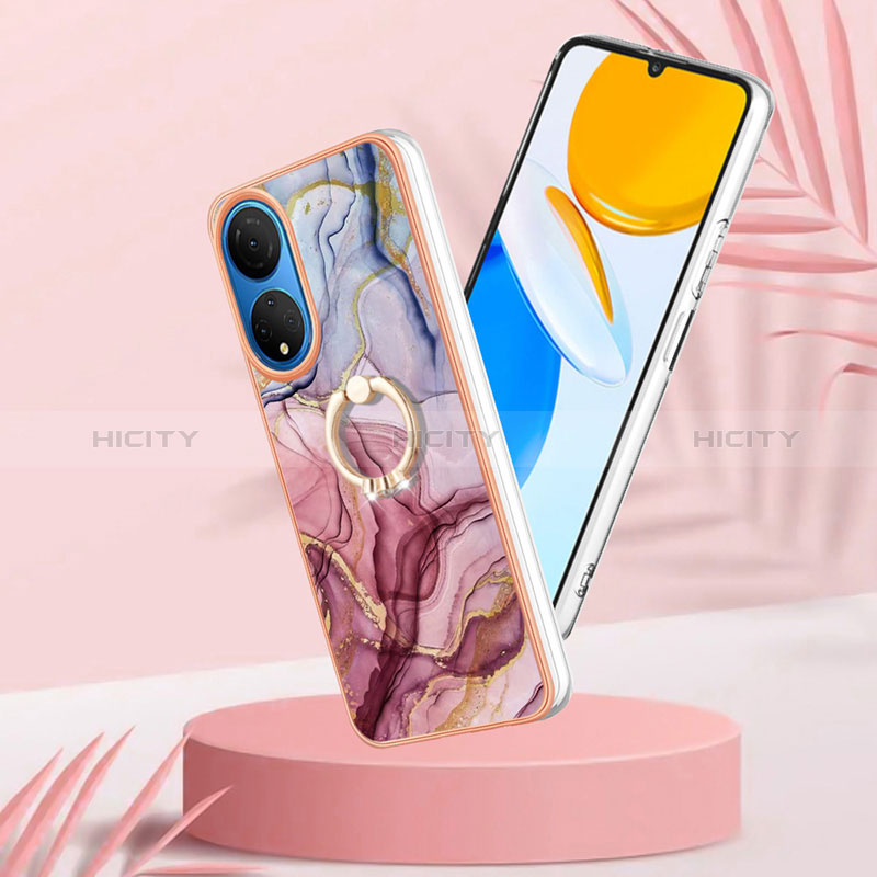 Coque Silicone Motif Fantaisie Souple Couleur Unie Etui Housse avec Support Bague Anneau Y01B pour Huawei Honor X7 Plus