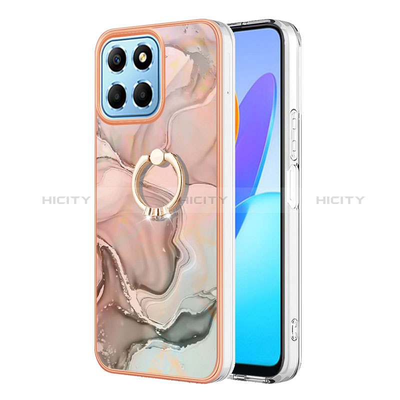 Coque Silicone Motif Fantaisie Souple Couleur Unie Etui Housse avec Support Bague Anneau Y01B pour Huawei Honor X8 5G Plus