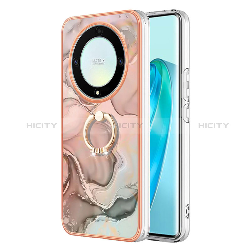 Coque Silicone Motif Fantaisie Souple Couleur Unie Etui Housse avec Support Bague Anneau Y01B pour Huawei Honor X9a 5G Plus