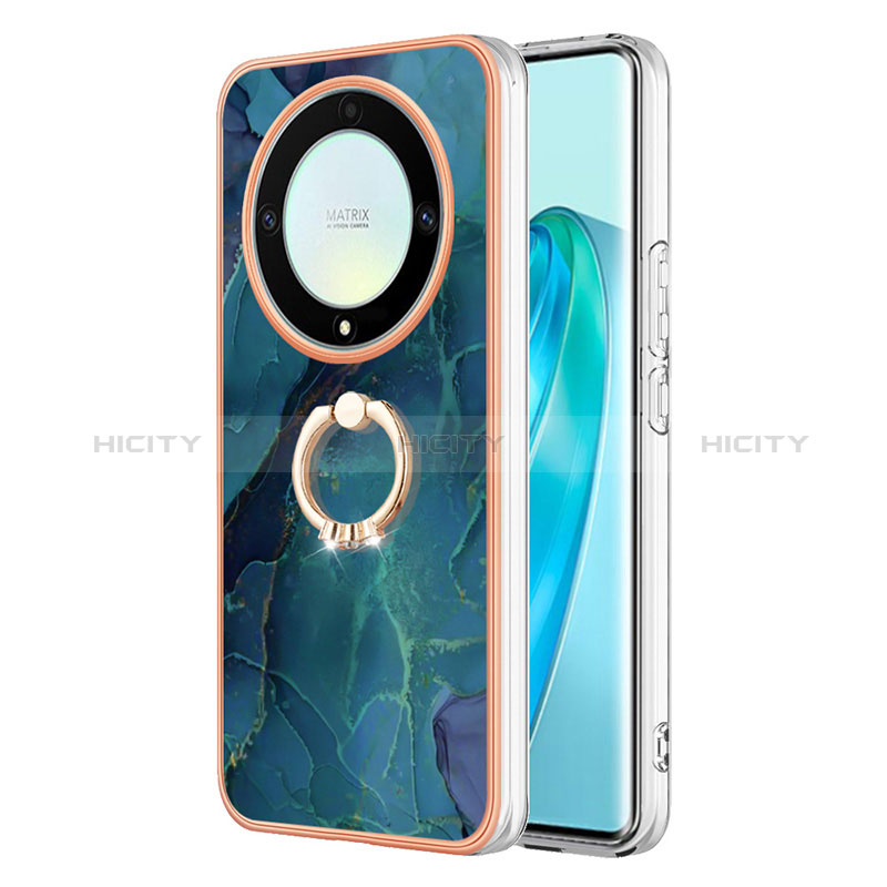 Coque Silicone Motif Fantaisie Souple Couleur Unie Etui Housse avec Support Bague Anneau Y01B pour Huawei Honor X9a 5G Plus