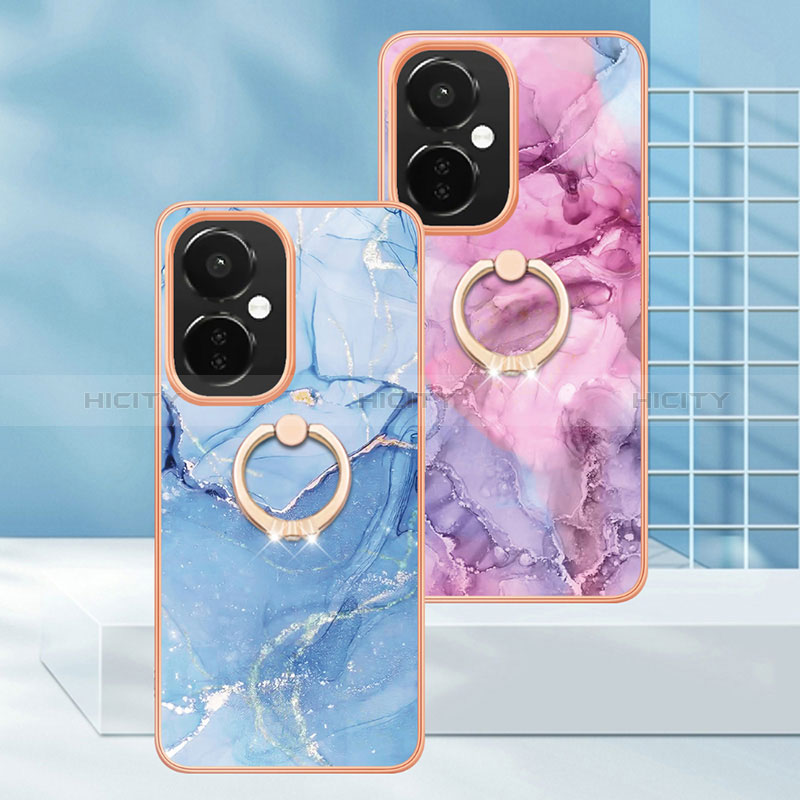 Coque Silicone Motif Fantaisie Souple Couleur Unie Etui Housse avec Support Bague Anneau Y01B pour OnePlus Nord CE 3 5G Plus