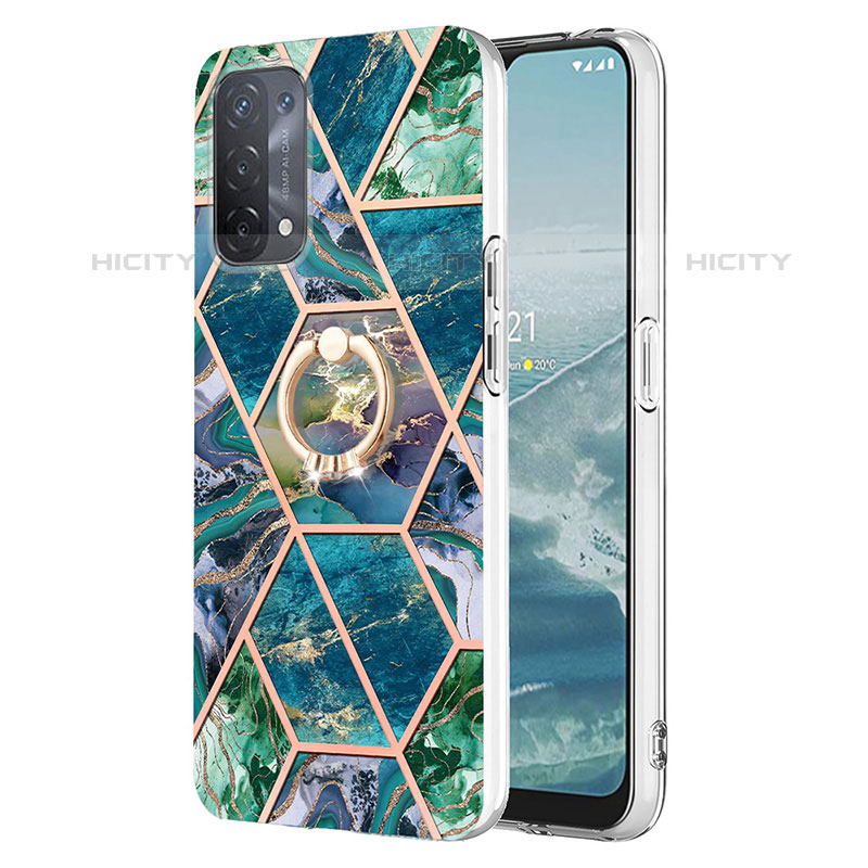 Coque Silicone Motif Fantaisie Souple Couleur Unie Etui Housse avec Support Bague Anneau Y01B pour Oppo A93 5G Plus