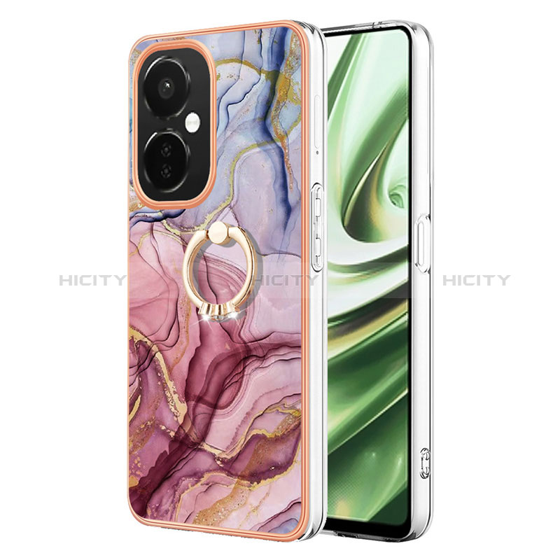 Coque Silicone Motif Fantaisie Souple Couleur Unie Etui Housse avec Support Bague Anneau Y01B pour Oppo K11x 5G Plus