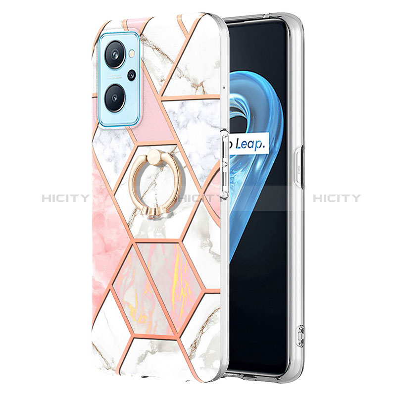 Coque Silicone Motif Fantaisie Souple Couleur Unie Etui Housse avec Support Bague Anneau Y01B pour Realme 9i 4G Plus