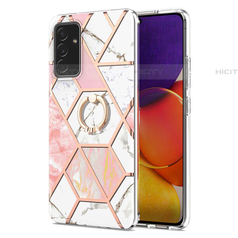 Coque Silicone Motif Fantaisie Souple Couleur Unie Etui Housse avec Support Bague Anneau Y01B pour Samsung Galaxy A05s Plus