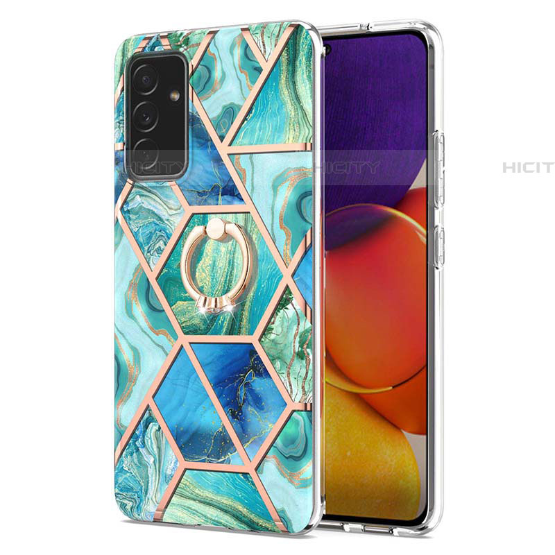 Coque Silicone Motif Fantaisie Souple Couleur Unie Etui Housse avec Support Bague Anneau Y01B pour Samsung Galaxy A05s Plus