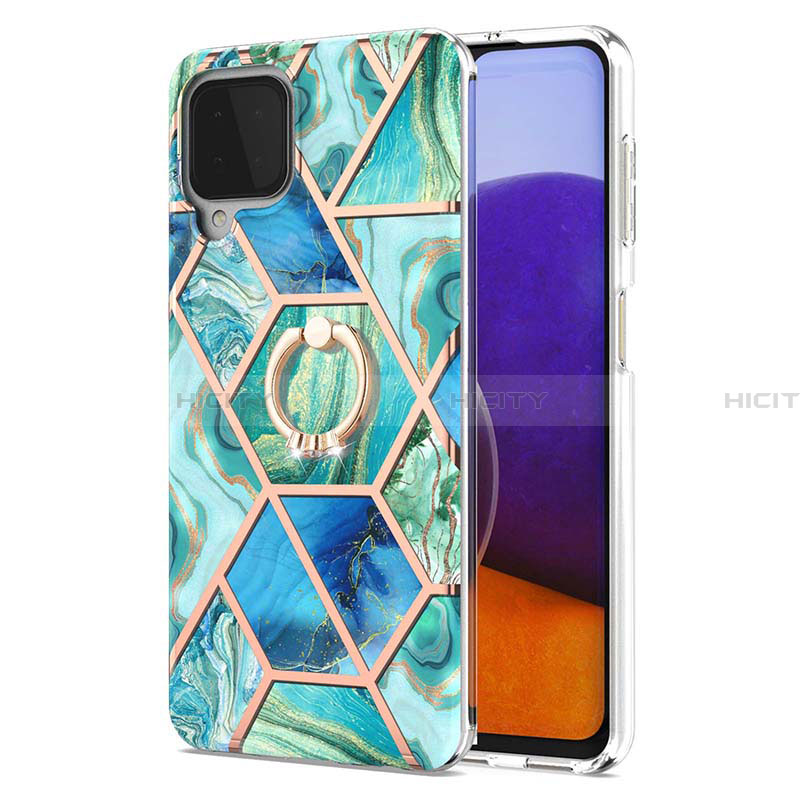 Coque Silicone Motif Fantaisie Souple Couleur Unie Etui Housse avec Support Bague Anneau Y01B pour Samsung Galaxy A22 4G Plus