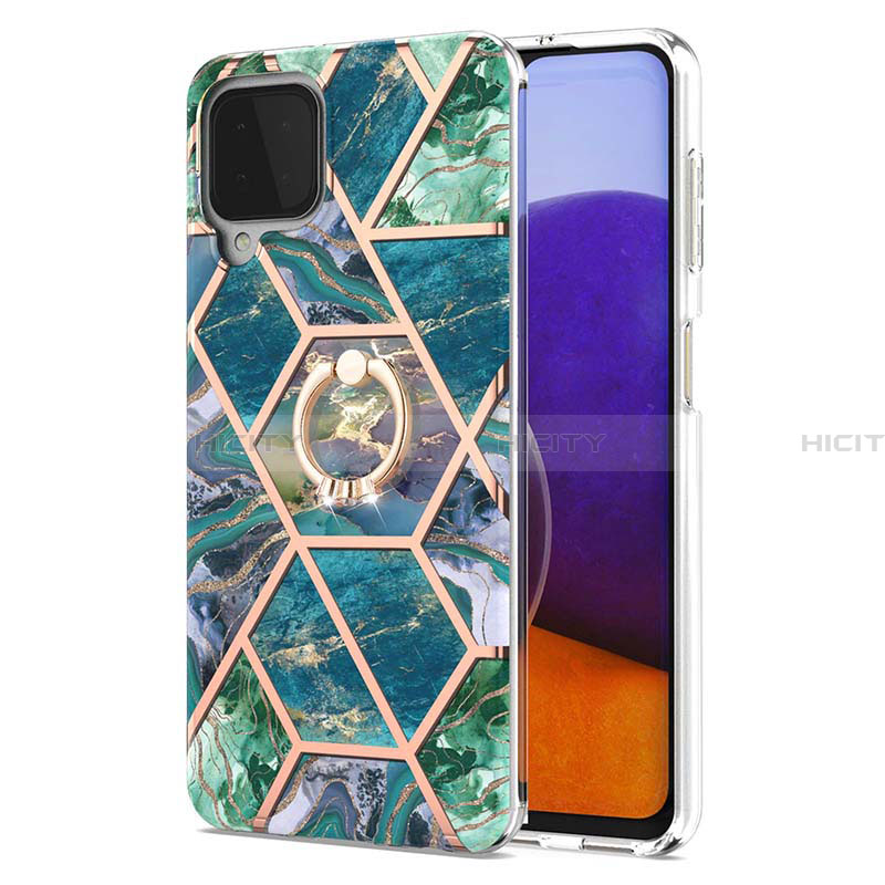 Coque Silicone Motif Fantaisie Souple Couleur Unie Etui Housse avec Support Bague Anneau Y01B pour Samsung Galaxy A22 4G Plus