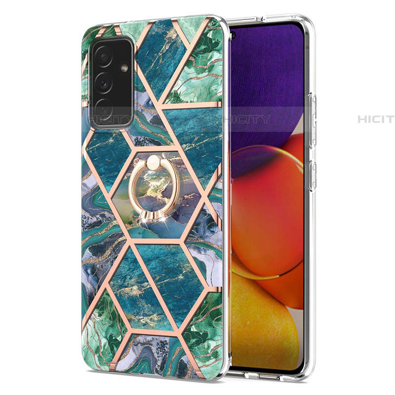 Coque Silicone Motif Fantaisie Souple Couleur Unie Etui Housse avec Support Bague Anneau Y01B pour Samsung Galaxy A24 4G Plus