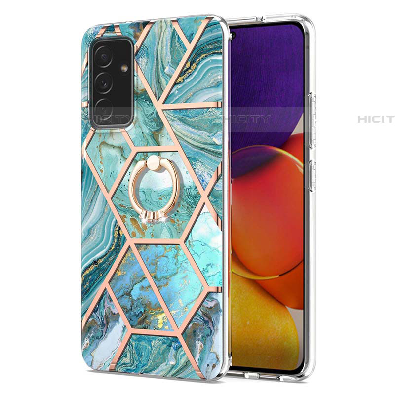 Coque Silicone Motif Fantaisie Souple Couleur Unie Etui Housse avec Support Bague Anneau Y01B pour Samsung Galaxy A24 4G Plus