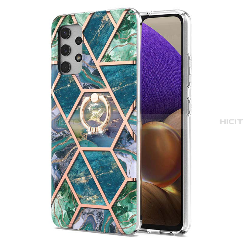 Coque Silicone Motif Fantaisie Souple Couleur Unie Etui Housse avec Support Bague Anneau Y01B pour Samsung Galaxy A32 4G Plus