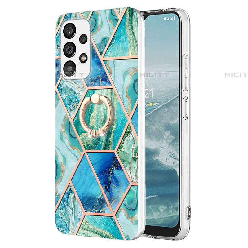 Coque Silicone Motif Fantaisie Souple Couleur Unie Etui Housse avec Support Bague Anneau Y01B pour Samsung Galaxy A53 5G Plus