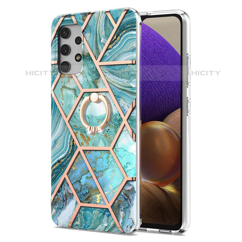 Coque Silicone Motif Fantaisie Souple Couleur Unie Etui Housse avec Support Bague Anneau Y01B pour Samsung Galaxy M32 5G Plus