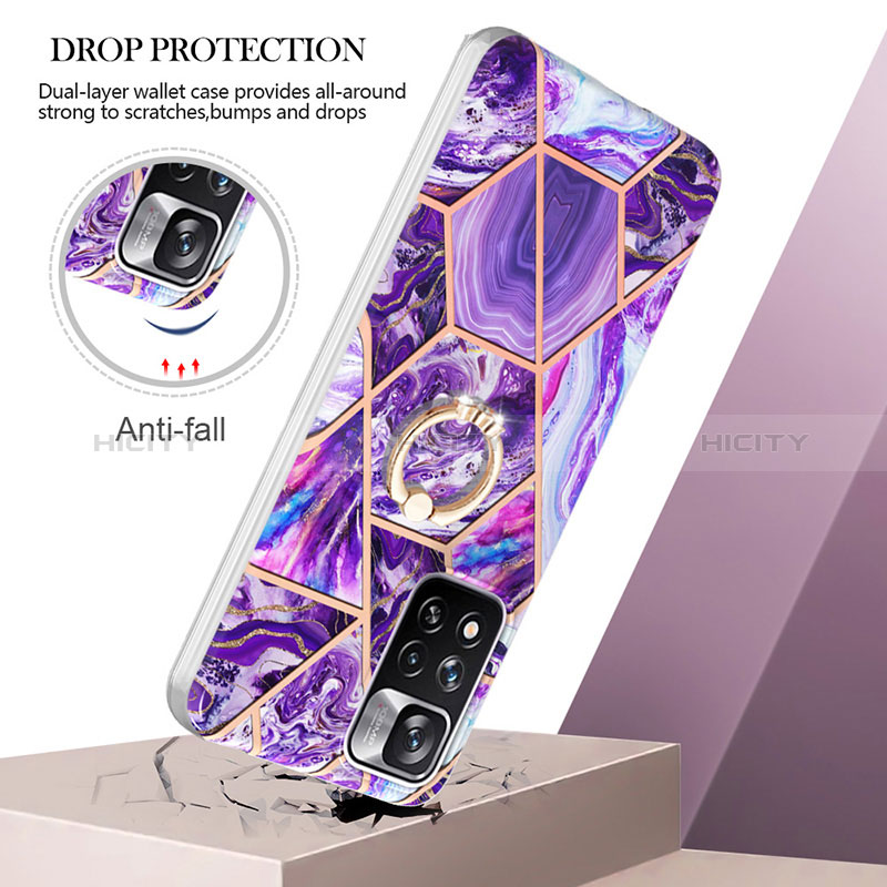 Coque Silicone Motif Fantaisie Souple Couleur Unie Etui Housse avec Support Bague Anneau Y01B pour Xiaomi Mi 11i 5G (2022) Plus