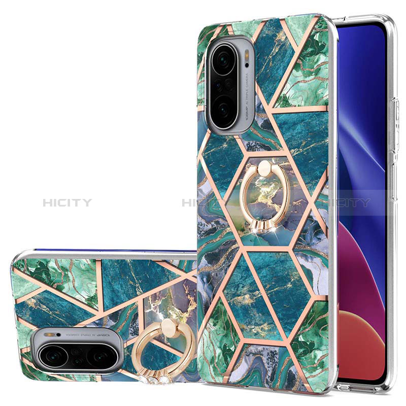 Coque Silicone Motif Fantaisie Souple Couleur Unie Etui Housse avec Support Bague Anneau Y01B pour Xiaomi Mi 11i 5G Vert Nuit Plus