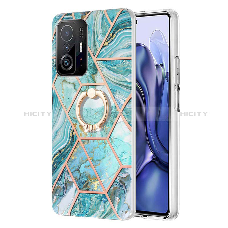 Coque Silicone Motif Fantaisie Souple Couleur Unie Etui Housse avec Support Bague Anneau Y01B pour Xiaomi Mi 11T Pro 5G Plus