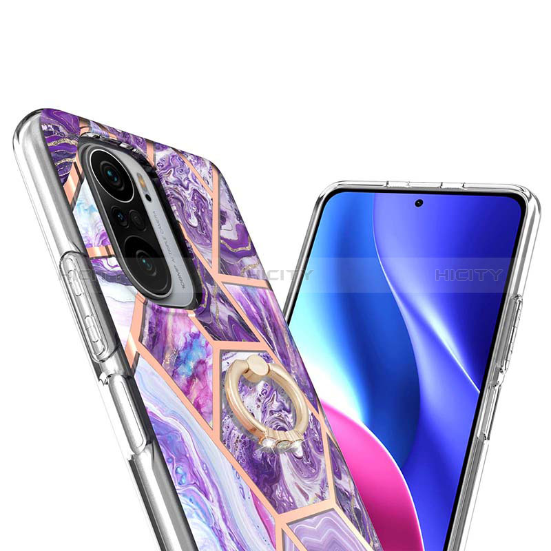 Coque Silicone Motif Fantaisie Souple Couleur Unie Etui Housse avec Support Bague Anneau Y01B pour Xiaomi Mi 11X Pro 5G Plus