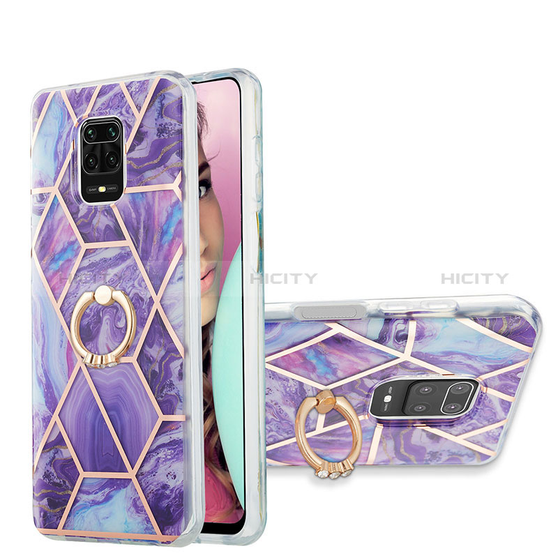 Coque Silicone Motif Fantaisie Souple Couleur Unie Etui Housse avec Support Bague Anneau Y01B pour Xiaomi Poco M2 Pro Plus