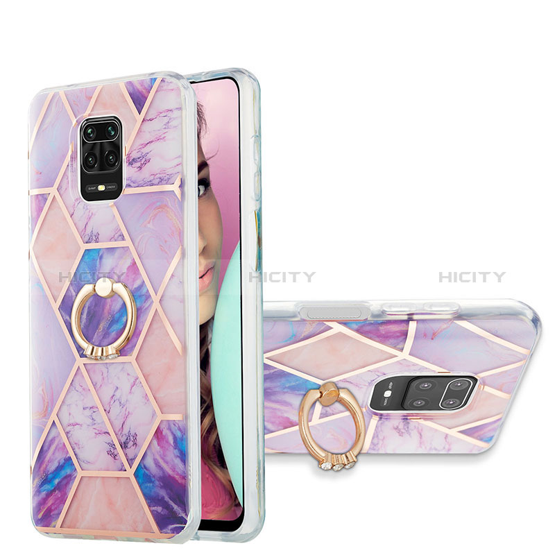 Coque Silicone Motif Fantaisie Souple Couleur Unie Etui Housse avec Support Bague Anneau Y01B pour Xiaomi Poco M2 Pro Plus