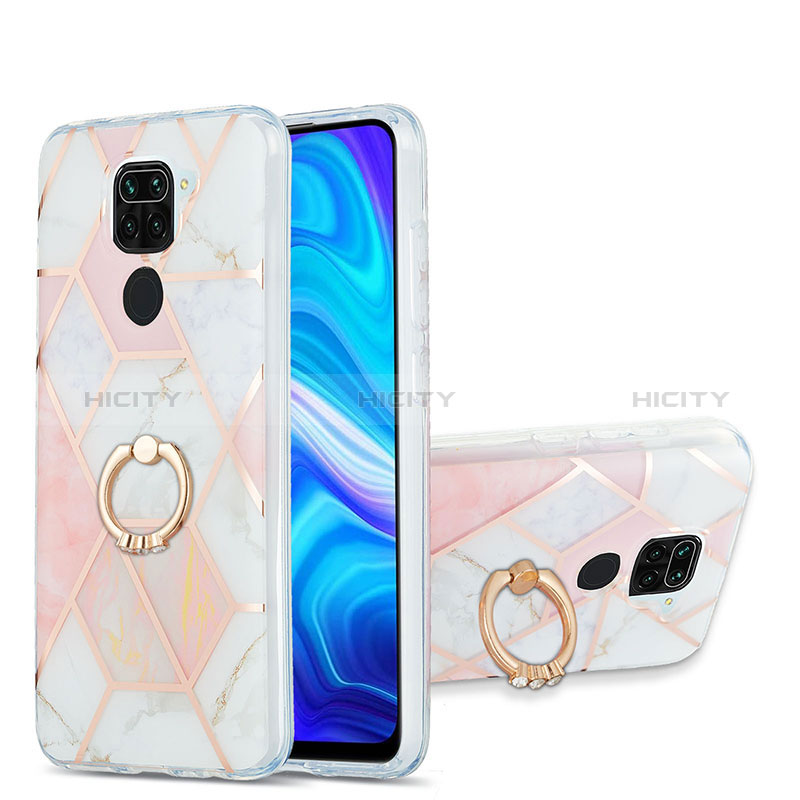 Coque Silicone Motif Fantaisie Souple Couleur Unie Etui Housse avec Support Bague Anneau Y01B pour Xiaomi Redmi 10X 4G Plus