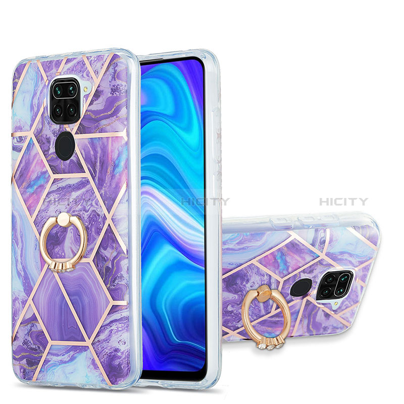 Coque Silicone Motif Fantaisie Souple Couleur Unie Etui Housse avec Support Bague Anneau Y01B pour Xiaomi Redmi 10X 4G Plus