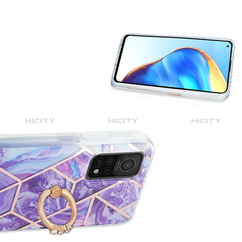 Coque Silicone Motif Fantaisie Souple Couleur Unie Etui Housse avec Support Bague Anneau Y01B pour Xiaomi Redmi K30S 5G Plus