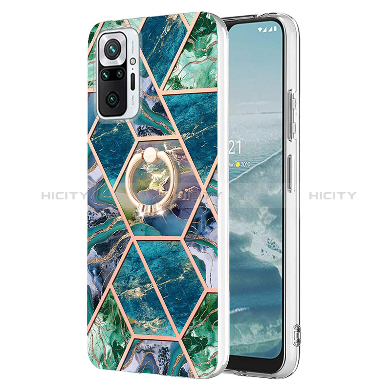 Coque Silicone Motif Fantaisie Souple Couleur Unie Etui Housse avec Support Bague Anneau Y01B pour Xiaomi Redmi Note 10 Pro 4G Plus