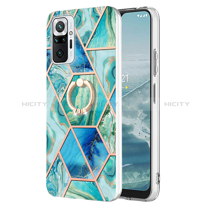 Coque Silicone Motif Fantaisie Souple Couleur Unie Etui Housse avec Support Bague Anneau Y01B pour Xiaomi Redmi Note 10 Pro 4G Plus