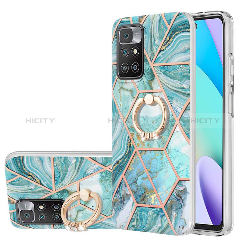 Coque Silicone Motif Fantaisie Souple Couleur Unie Etui Housse avec Support Bague Anneau Y01B pour Xiaomi Redmi Note 11 4G (2021) Pastel Vert Plus