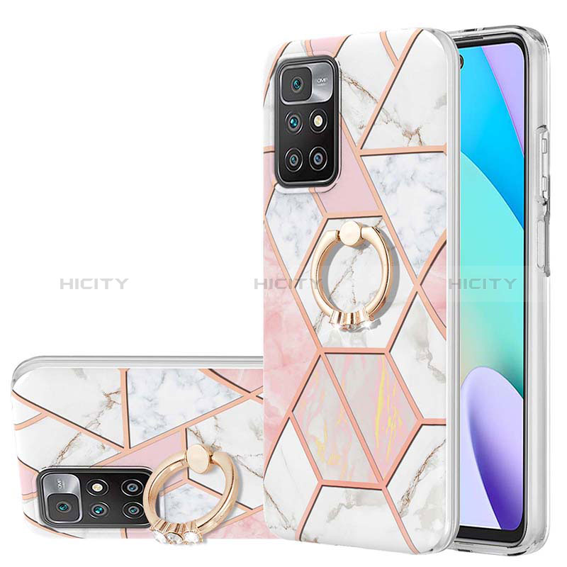 Coque Silicone Motif Fantaisie Souple Couleur Unie Etui Housse avec Support Bague Anneau Y01B pour Xiaomi Redmi Note 11 4G (2021) Plus