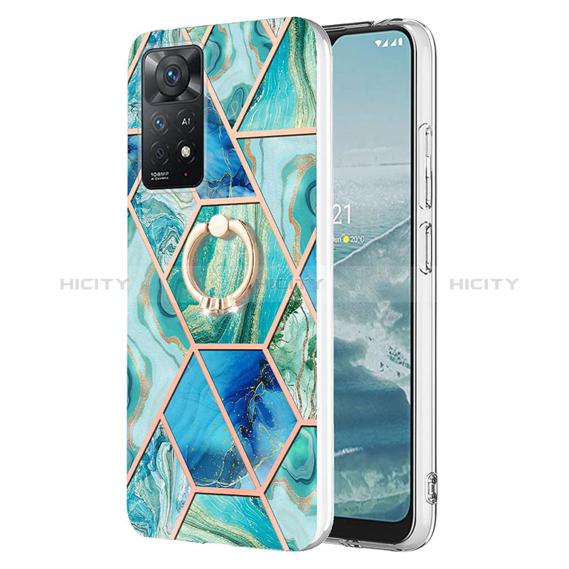 Coque Silicone Motif Fantaisie Souple Couleur Unie Etui Housse avec Support Bague Anneau Y01B pour Xiaomi Redmi Note 11 Pro 4G Plus